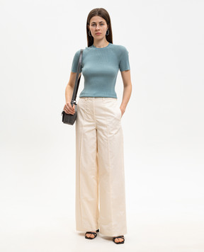 JOSEPH Бирюзовый топ Belarb с леном в рубчик JF009768