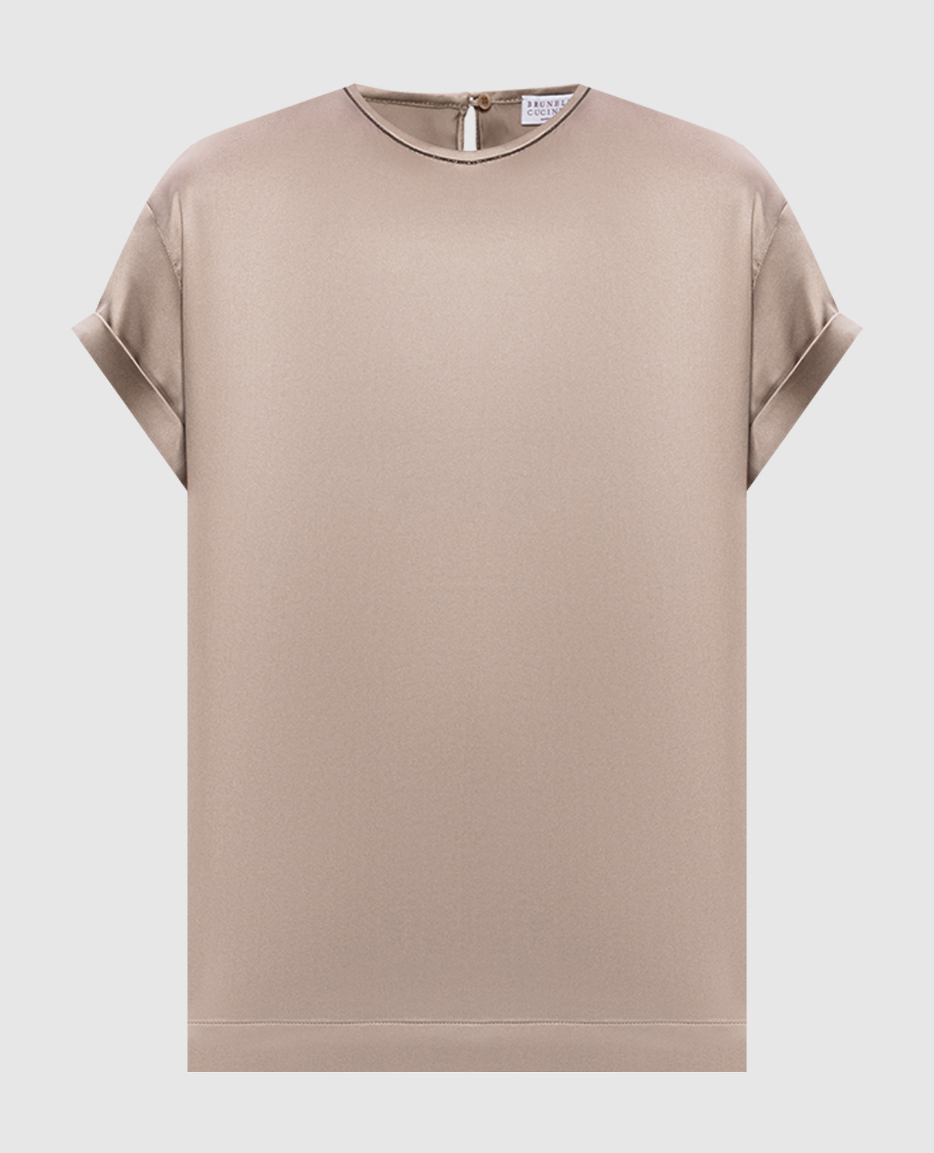 Бежевая блуза из шелка