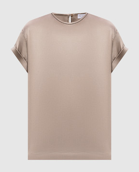 Brunello Cucinelli Бежева блуза із шовку M0C59DE310