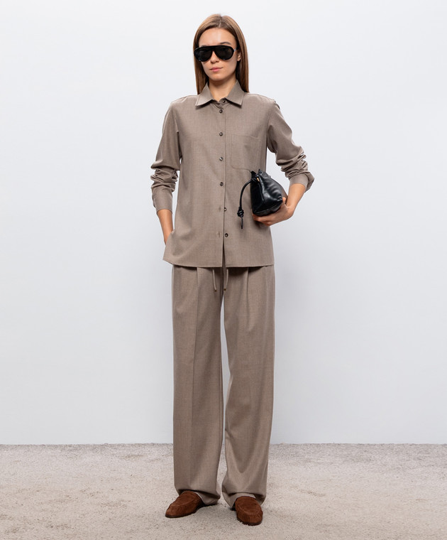 Max Mara Бежевые штаны ALIBI из кашемира MXMALIBI изображение 2