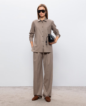Max Mara Бежевые штаны ALIBI из кашемира MXMALIBI