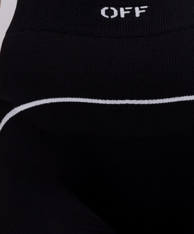 Off-White Черные леггинсы с узором логотипа 2FH00668B изображение 5
