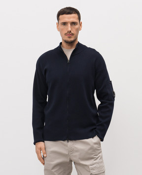 C.P. Company Синій кардиган з патчем логотипа MKN096A110560A