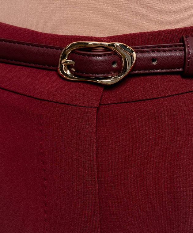 Max Mara Бордовые брюки BIMBA с поясом MSTBIMBA изображение 5