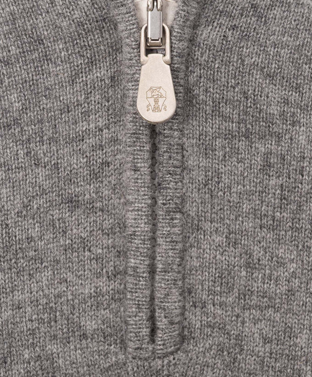 Brunello Cucinelli Серый джемпер из кашемира с молнией M2200124 изображение 5