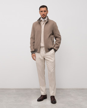 Stefano Ricci Бежевая куртка из шерсти MDJ4300212W0001P