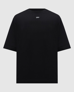 Off-White Чорна футболка з логотипом 44MAA161F5J002