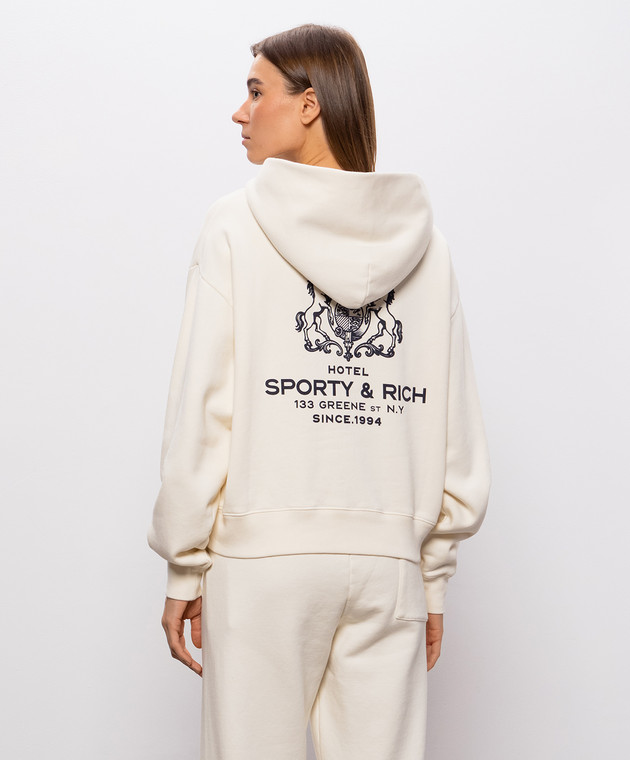 Sporty & Rich худи цвета айвори с принтом SR Hotel ST11085276WH06 изображение 4