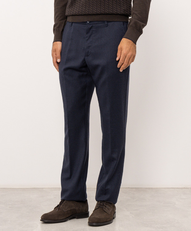 Stefano Ricci Синие брюки из шерсти M8T63B0180T6054 изображение 3