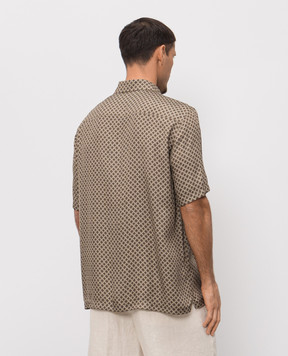 Peserico Коричневые рубашки в принт эмблемы R56057Z08191