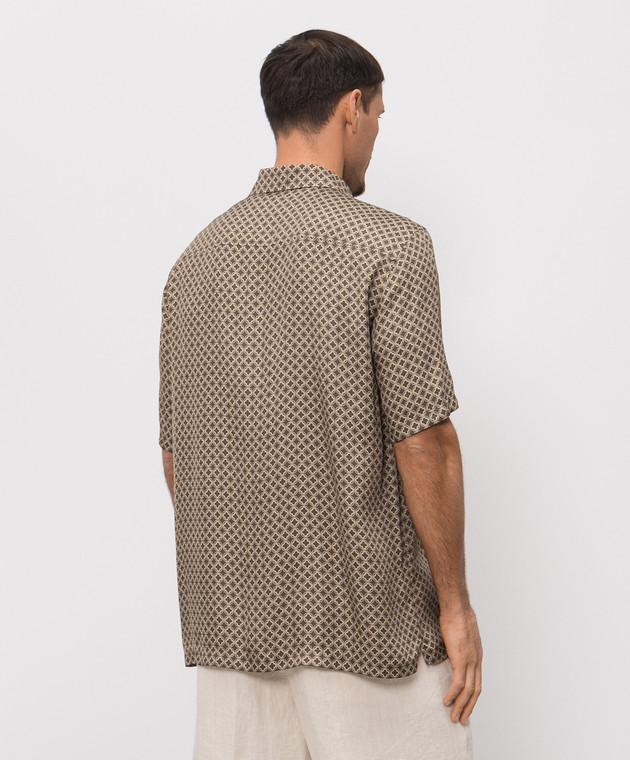 Peserico Коричнева сорочка в принт емблеми R56057Z08191 зображення 3