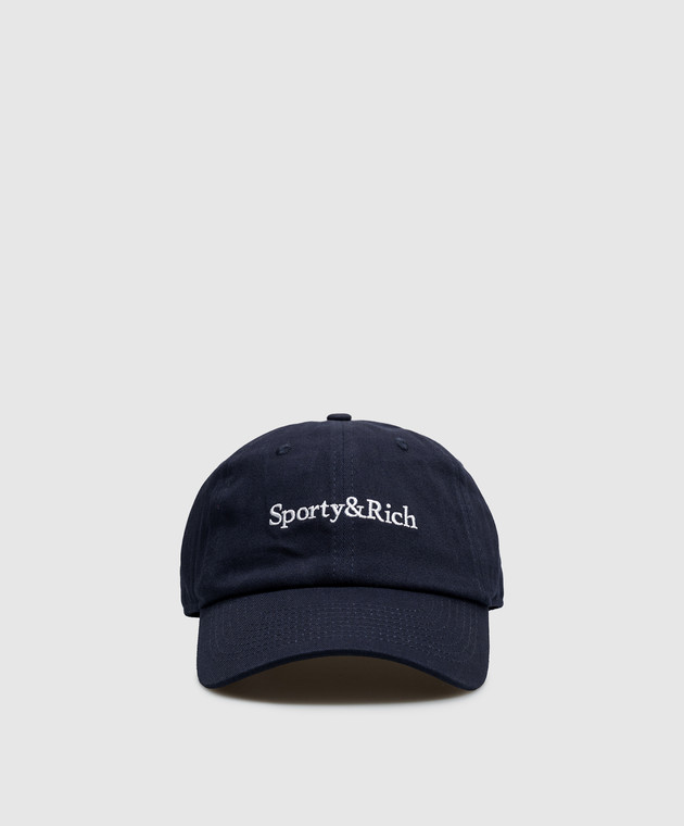 Sporty & Rich Синяя кепка с контрастной вышивкой AC04084300BL106w