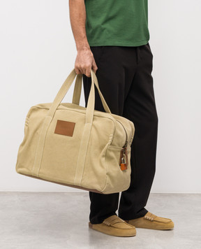 JW Anderson Бежева дорожня сумка Weekender з логотипом HB0771FA0484