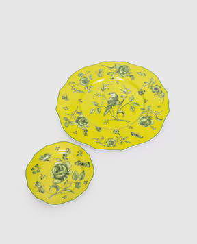 Geminiano Cozzi 1765 Зелена порцелянова сервірувальна тарілка Rosa Rosae SKBBU22329043