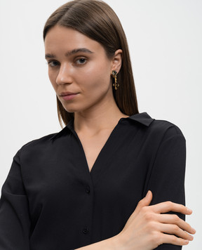 Dolce&Gabbana Золотисті сережки-кліпси з кристалами WEQ4S2W1111