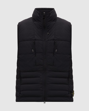 Stone Island Черный пуховый жилет с логотипом патча L2S15G100011S0183