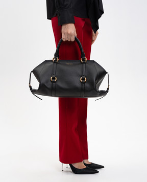 Alexander McQueen Чорна шкіряна сумка Farringdon Maxi 8456441VDEB