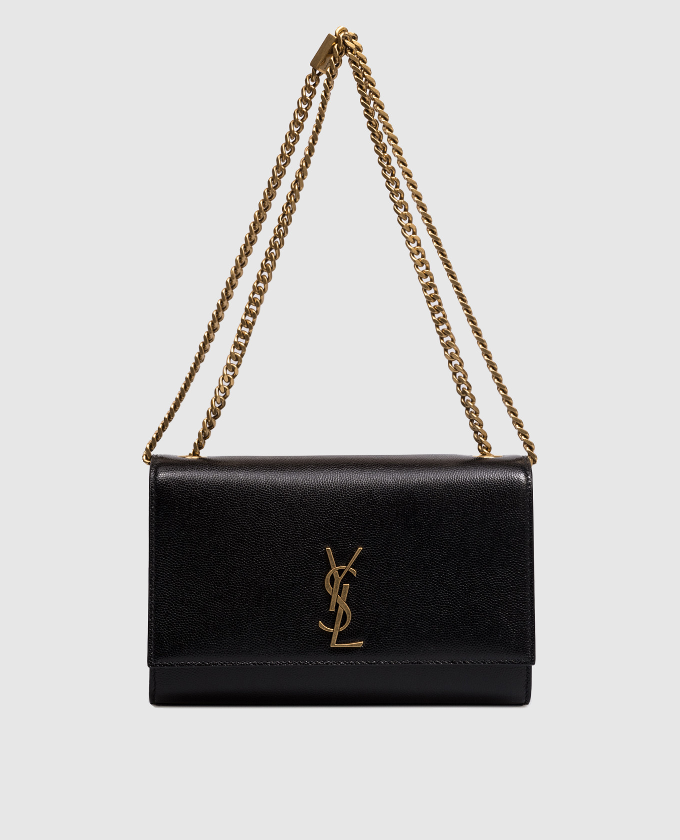 Черный кожаный клатч KATE