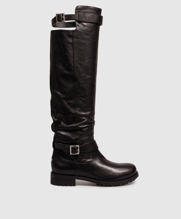 Jimmy Choo Чорні шкіряні чоботи Biker BIKERKBERZ