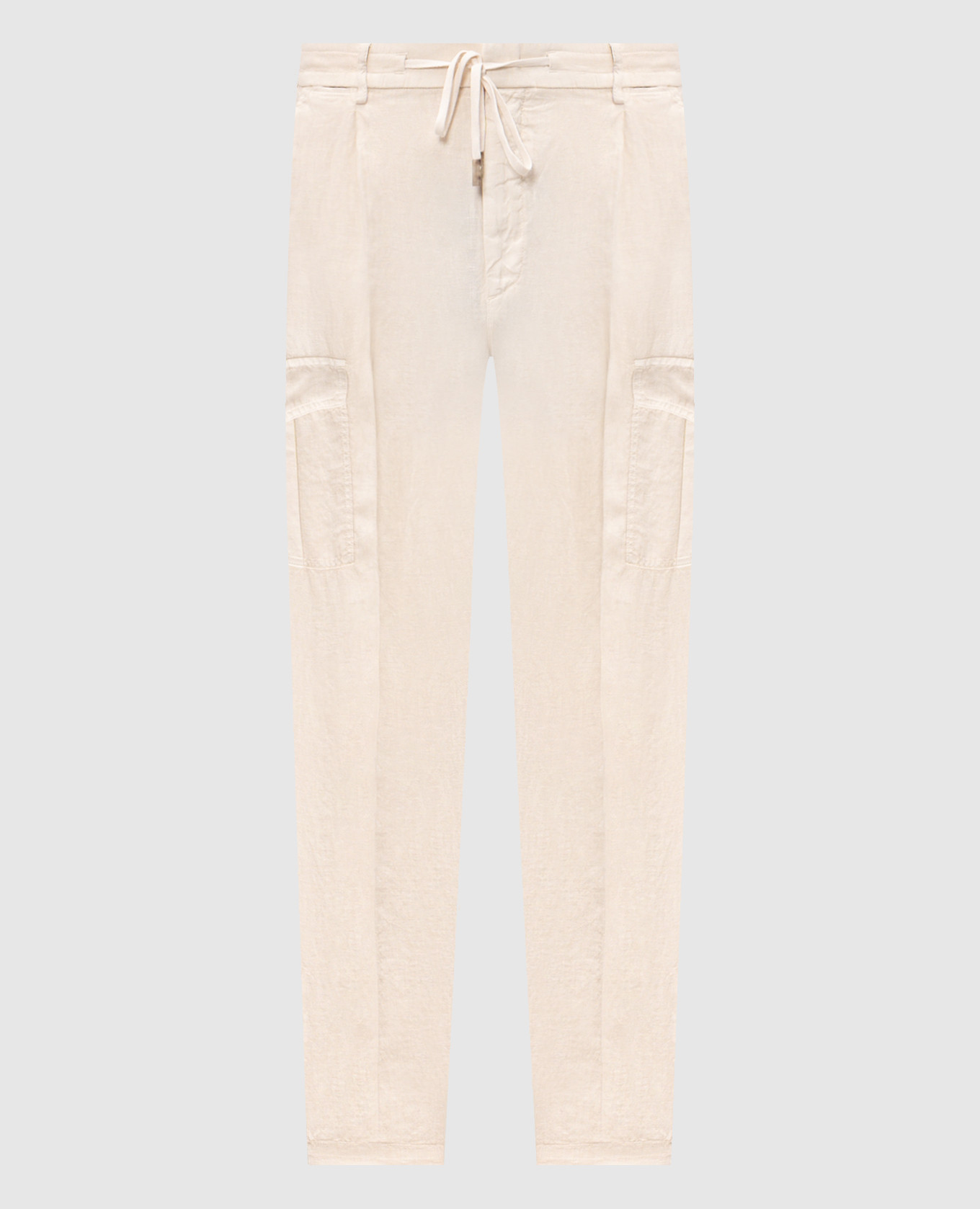 Бежевые карго из льна