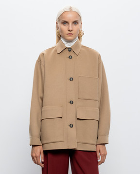 Max Mara Weekend Бежеве пальто FOLK з вовни WKDFOLK