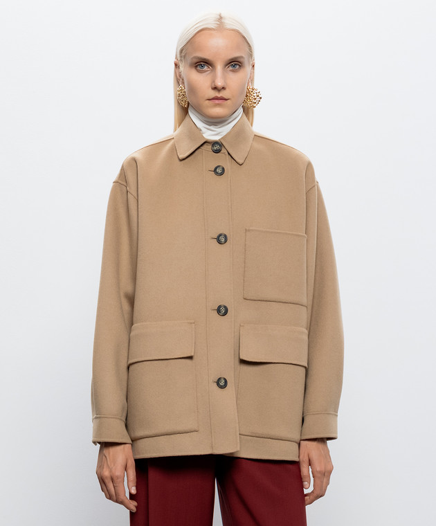 Max Mara Weekend Бежеве пальто FOLK з вовни WKDFOLK зображення 3