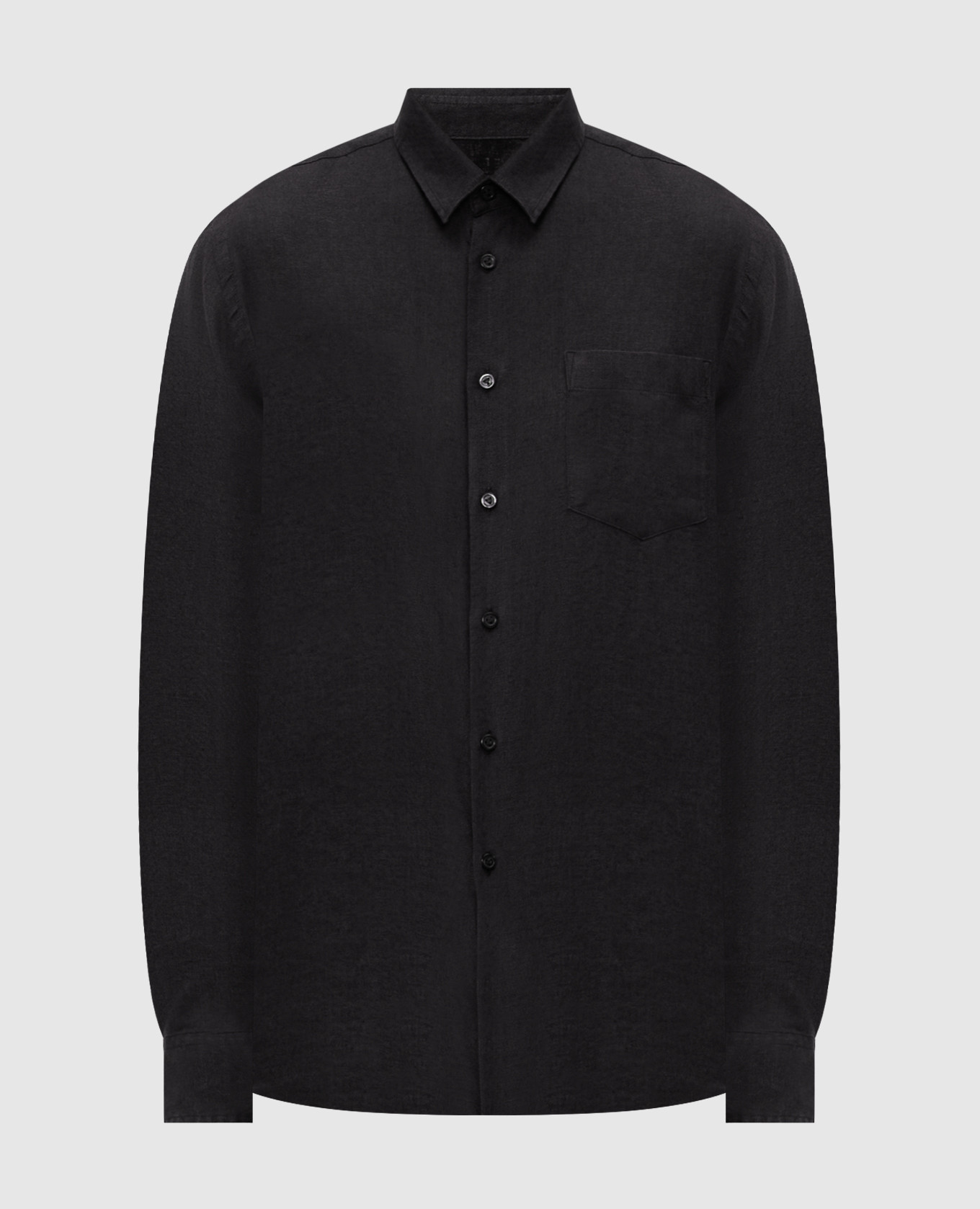 Черная рубашка из льна с вышивкой