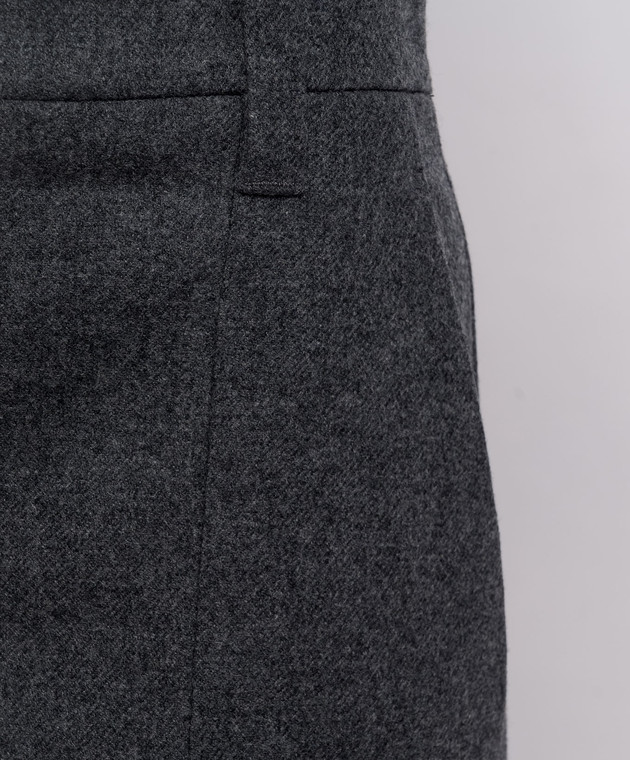 Brunello Cucinelli Сірі штани кльош з вовни та кашеміру MB162P9358 зображення 5