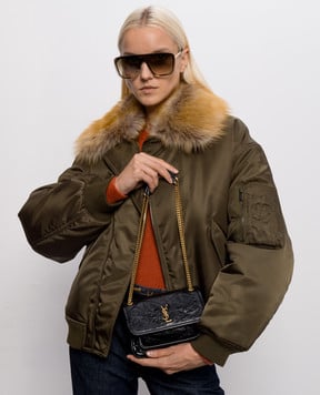 Saint Laurent Черная кожаная сумка NIKI 8460870EN07