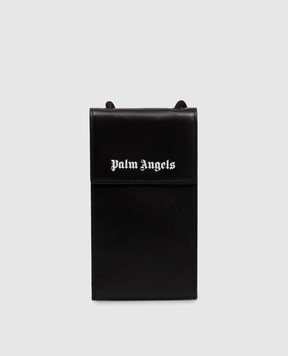 Palm Angels s Черный кожаный чехол для телефона с логотипом PMNV001F24LEA001