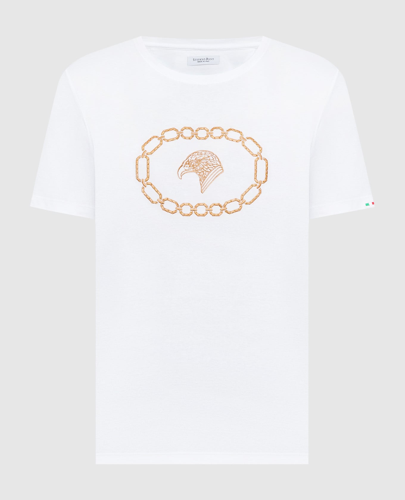 Белая футболка с вышивкой эмблемы