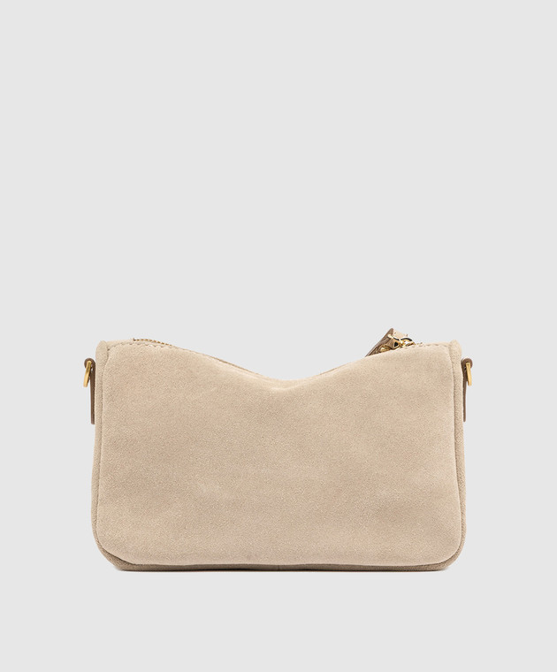Gianni Chiarini Бежевая замшевая сумка кросс-боди Nora BS10224CMPL изображение 3