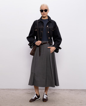 Brunello Cucinelli Синий лонгслив с цепочкой мониль MPTC8BJ300