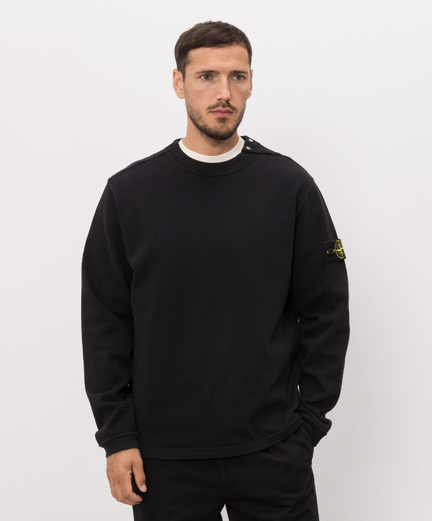 Stone Island Черный свитшот с патчем логотипа L2S156100036S0406 изображение 3
