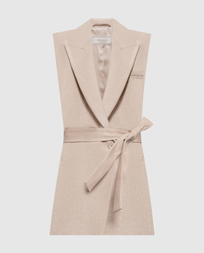 Peserico Бежевий жилет з ланцюжком моніль A03528A00591