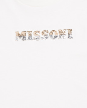 Missoni Дитяча футболка кольору айворі з логотипом MZ8A91Z36721214
