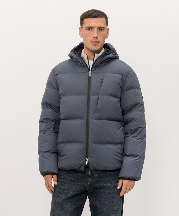 Moncler Синій пуховик Poitevin L20911A00242597YD зображення 3