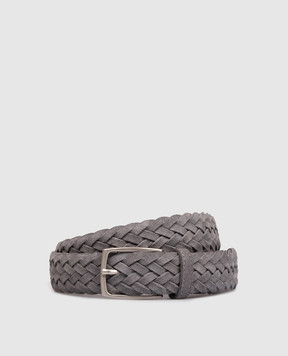 ISAIA Сірий замшевий плетений ремінь FB0047PLF40
