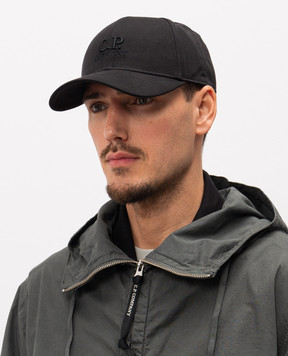 C.P. Company Чорна кепка з вишивкою логотипа MAC750A006288A