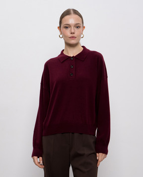 Allude Бордовое поло из шерсти и кашемира 25517653