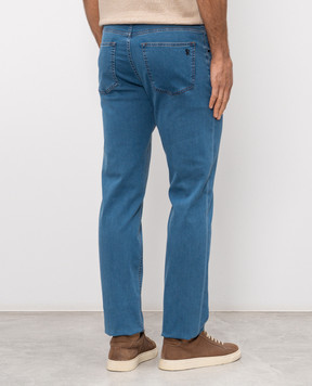 Stefano Ricci Сині джинси з монограмою логотипа та емблемою MFT61B3110TR141L