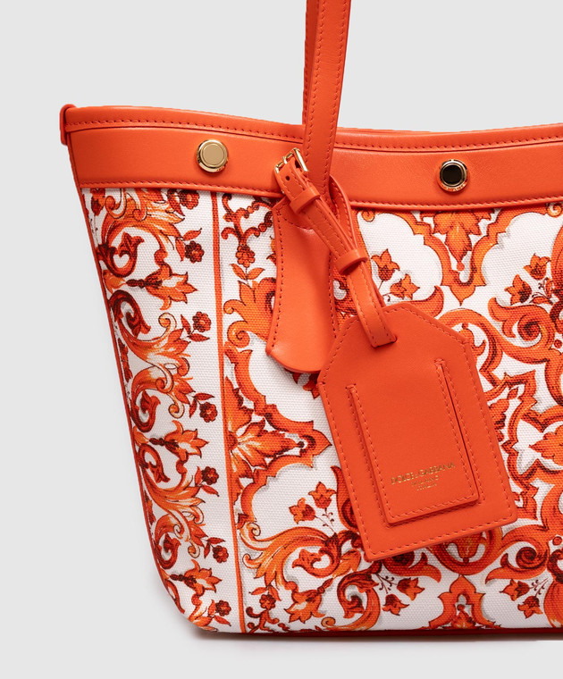Dolce&Gabbana Оранжевая сумка-тоут Atene с принтом BB7828AN220 изображение 4