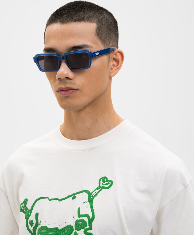 Palm Angels Сині сонцезахисні окуляри з принтом логотипа PA1025450753 зображення 2