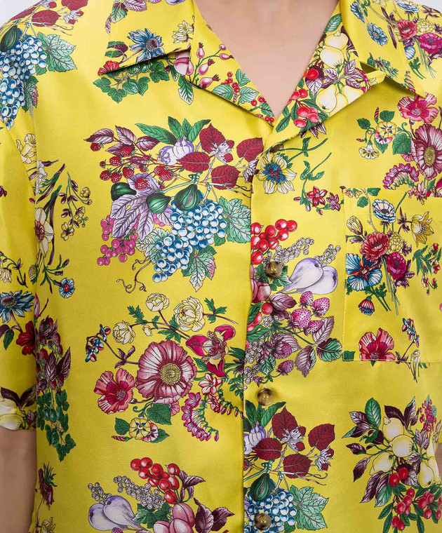 MANTERO 1902 Жовта блуа Leon із шовку 0205A2811T0881H зображення 5