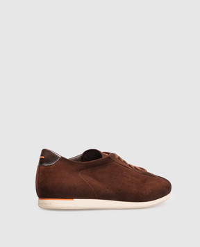 Santoni Коричневі замшеві кросівки WBYR61449TIRTTNY