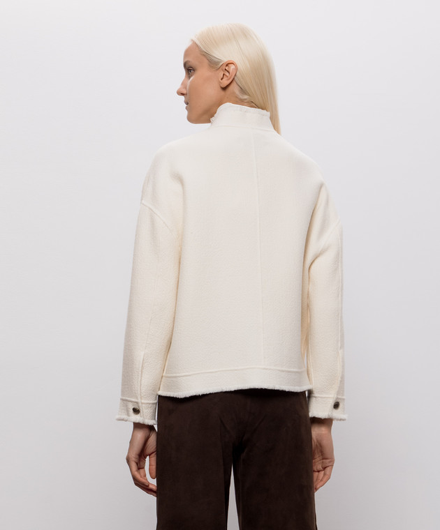 Max Mara Куртка PALMIZI цвета айвори из шерсти MXMPALMIZI изображение 4
