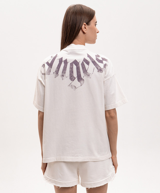 Palm Angels Белая футболка с принтом логотипа PWAA07BS26JER007 изображение 4