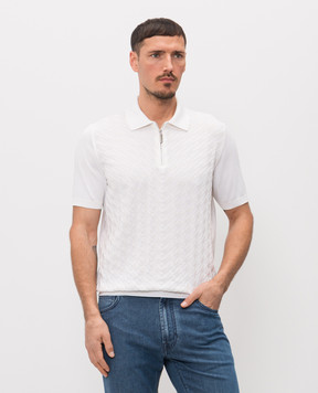 Stefano Ricci Поло кольору айворі з шовком K818115P31F26281