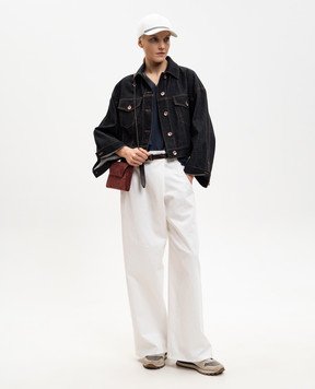 Brunello Cucinelli Синя футболка з ланцюжком моніль MPT18BD222