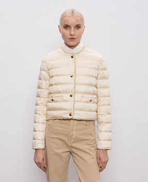 Moncler Бежевая пуховая куртка Fleurs L10931A00104597YF